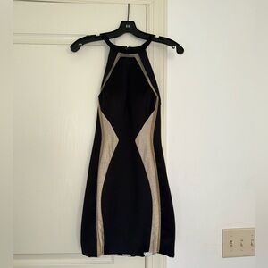 Black halter neck dress